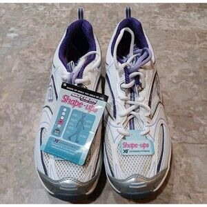New Skechers Shape Ups FX Womens US 9.5 Purple/Silver Walking Toning Shoes Y2K